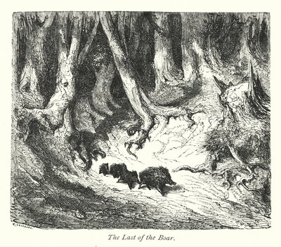 最后的野猪（雕刻） 作者 古斯塔夫·多尔（Gustave Dore）
