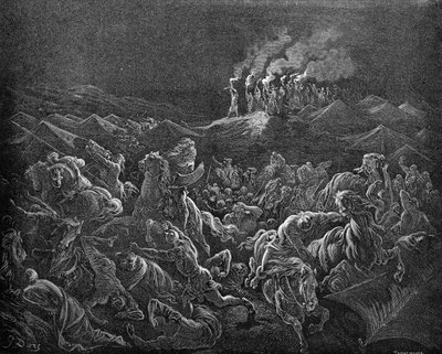 米甸人开始飞行 - 圣经 作者 古斯塔夫·多尔（Gustave Dore）