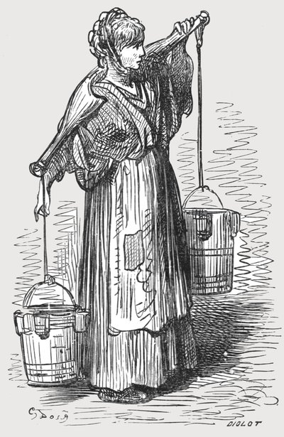 牛奶女人》，1872年。   作者 古斯塔夫·多尔（Gustave Dore）