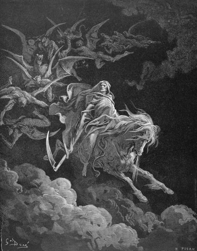 死亡的愿景，由Heliodore Joseph Pisan（1822-90）c.1868雕刻 作者 古斯塔夫·多尔（Gustave Dore）