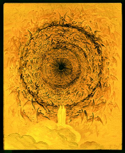 Empyrean的愿景，来自&39;The Dore Gallery&39;的插图，由Stephane Pannemaker（1847-1930）刻，出版于1890年（数字增强图像） 作者 古斯塔夫·多尔（Gustave Dore）