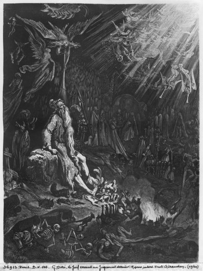 Felix Jean Gauchard（1825-72）镌刻的流浪犹太人和最后的审判 作者 Gustave Dore