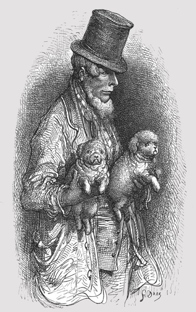 The West End Dog Fancier》，1872年。   作者 古斯塔夫·多尔（Gustave Dore）