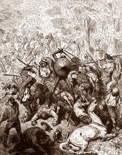 古斯塔夫-多尔（1832-1883 年）为米格尔-德-塞万提斯（1547-1616 年）的《工程师伊达尔戈-唐-吉诃德-德拉芒什》（《吉诃德-吉诃德》）所作的雕刻 1863 年 私人收藏 作者 古斯塔夫·多尔（Gustave Dore）