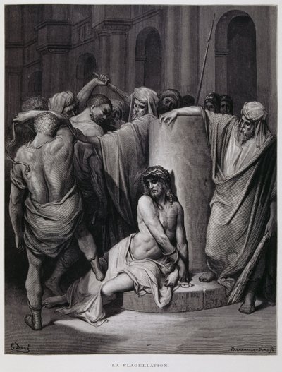 鞭打基督；多尔圣经插图 作者 古斯塔夫·多尔（Gustave Dore）
