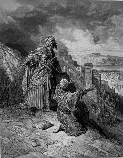 最后的摩尔国王离开格拉纳达 - 古斯塔夫·多雷 (Gustave Doré) 的版画 作者 古斯塔夫·多尔（Gustave Dore）