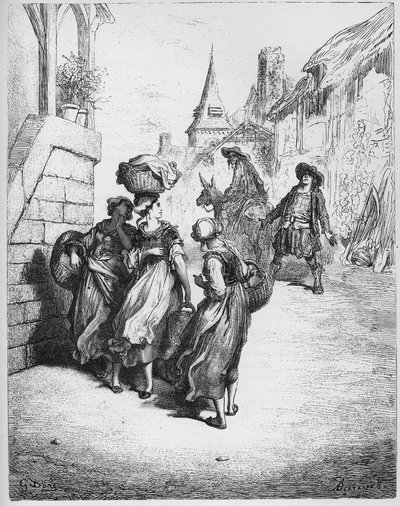 磨坊主，他的儿子和驴-珍·拉·芳丹的《寓言》 作者 古斯塔夫·多尔（Gustave Dore）
