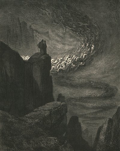 1890年，风风雨雨般地狱般的狂躁与不安的怒气驱散了灵魂。 作者 古斯塔夫·多尔（Gustave Dore）