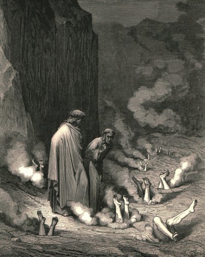 我站在那儿，像男修道士，那使人为谋杀厄运而生的麻烦，大约在1890年。 作者 Gustave Dore