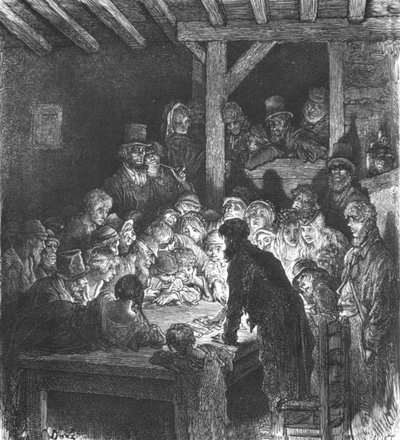 小偷赌博》，1872年。   作者 古斯塔夫·多尔（Gustave Dore）
