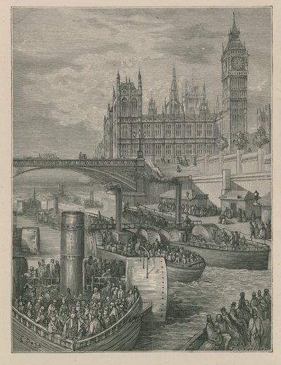 威斯敏斯特楼梯 - 蒸汽船离开 作者 古斯塔夫·多尔（Gustave Dore）