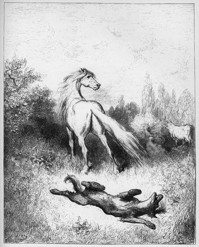 马与狼-马与狼-摘自Jean de La Fontaine的“寓言” 作者 古斯塔夫·多尔（Gustave Dore）
