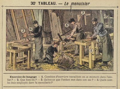 木匠（彩色平版印刷 作者 古斯塔夫·弗赖蓬（Gustave Fraipont）