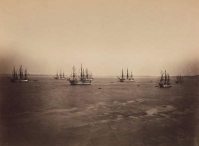 法国和英国的舰队，瑟堡，1858年8月。 作者 古斯塔夫·勒格雷