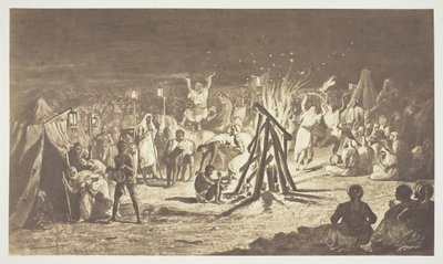 无题[贝内迪克特-马松的《夏隆营地的篝火》画作]，1857年。   作者 古斯塔夫·勒格雷
