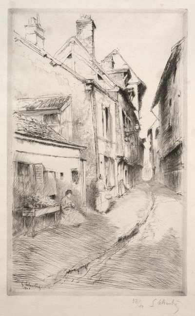 1902年，特鲁瓦的勒科街（rue de lEcole）。 作者 古斯塔夫·莱休特（Gustave Leheutre）