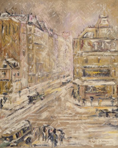 Rue de Clignancourt Under Snow，1924 作者 古斯塔夫·洛索（Gustave Loiseau）