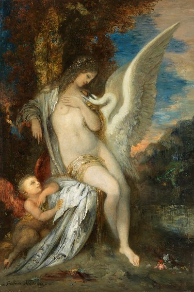 古斯塔夫-莫罗《莱达》，1875 年 作者 古斯塔夫·莫罗（Gustave Moreau）