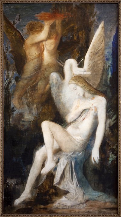勒达与天鹅（布面油画） 作者 古斯塔夫·莫罗（Gustave Moreau）