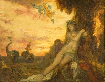 珀尔修斯和安德洛墨达，约1870年（油画板）。 作者 古斯塔夫·莫罗（Gustave Moreau）