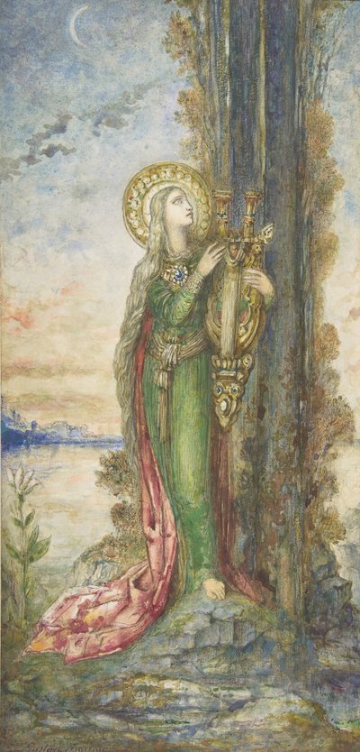 圣塞西莉亚，约1890-95。 作者 古斯塔夫·莫罗（Gustave Moreau）