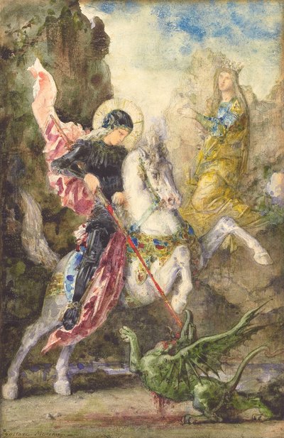 圣乔治与龙，1869年 作者 古斯塔夫·莫罗（Gustave Moreau）