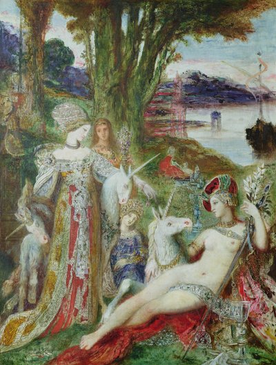 独角兽（布面油画） 作者 古斯塔夫·莫罗（Gustave Moreau）