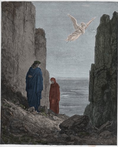 Purgatorio，Canto 19：诗人登上第五个圆圈，插图来自The Danine Comedy by Dante Alighieri，1885年（数字彩色雕刻） 作者 古斯塔夫之后多尔