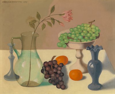 葡萄静物画 作者 Gustave van de Woestyne
