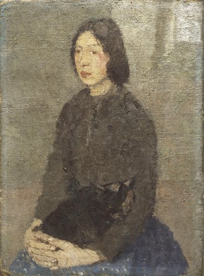 猫在她的腿上的女孩， 作者 格温·约翰