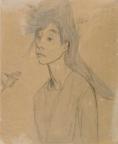 奥菲莉亚：肖像想象，c.1910（粉笔和纸上洗） 作者 格温·约翰