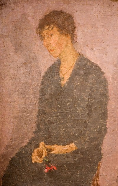 捧着花的女人，1908-1922。 作者 格温多琳·玛丽·约翰