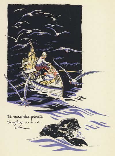 彼得-潘与温迪：是海盗小艇（彩色石版画） 作者 格温妮德·哈德森（Gwynedd M.Hudson）