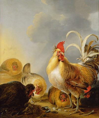 一群农家禽，1643年 作者 Gysbert Hondecoeter