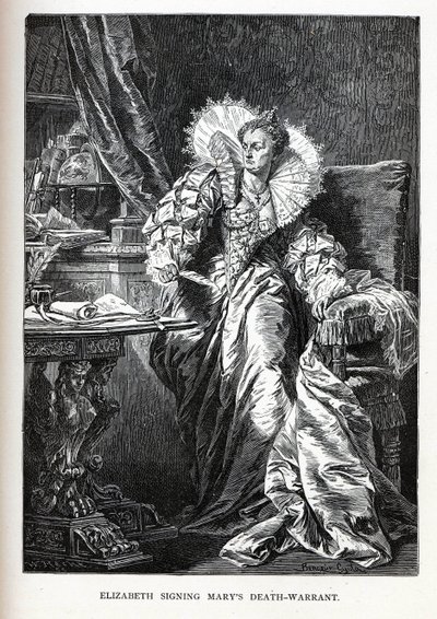 伊丽莎白签署玛丽的死刑令，1882年 作者 久拉·本丘尔（GyulaBenczúr）