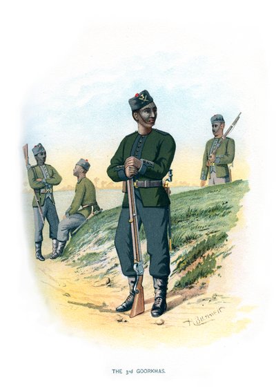 戈尔卡什（Goorkhas）第三，约1890年。 作者 班尼特