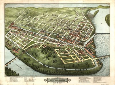 鸟瞰马萨诸塞州霍利约克：1877 年 作者 HH贝利