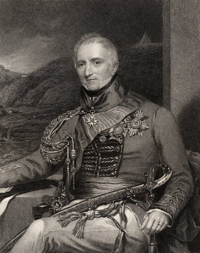 由W. Holl雕刻的Rufane Shaw Donkin爵士，来自&39;国家肖像画廊，第三卷&39;，出版于1835年（版画） 作者 H. Mayer