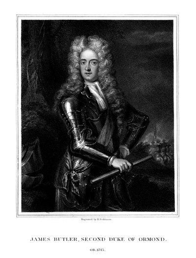 詹姆斯·巴特勒（James Butler），第二任奥尔蒙德公爵，爱尔兰政治家和士兵，1831年。 作者 鲁宾逊