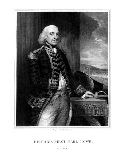 理查德·豪（Richard Howe），第一任伯爵·豪，英国海军上将，1832年。 作者 鲁宾逊