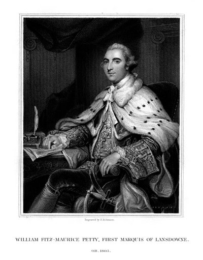威廉·佩蒂（William Petty），英国辉格党政治家兰斯多恩第一侯爵，1832年。 作者 鲁宾逊