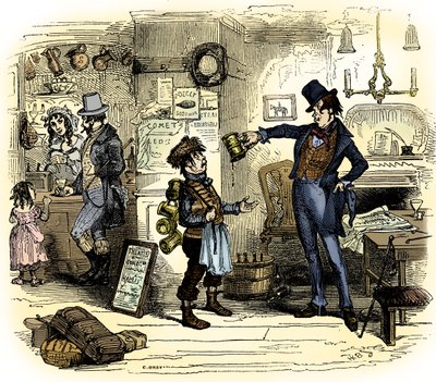查尔斯·狄更斯 (Charles Dickens) 的“旧好奇商店” 作者 Hablot骑士布朗