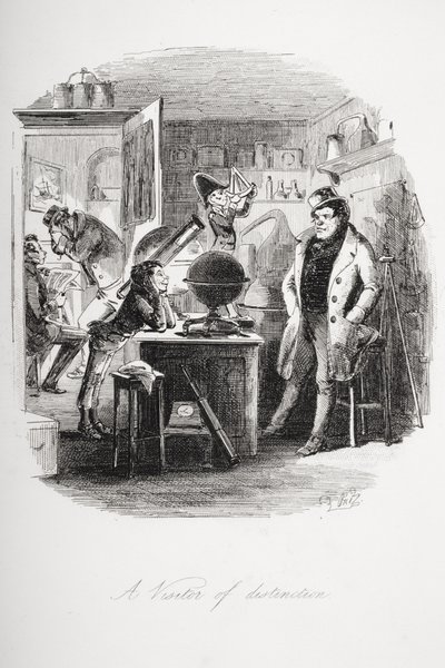 来自查尔斯狄更斯（1812-70）的“Dombey and Son”的区别访客，首次出版1848年（版画） 作者 Hablot骑士布朗
