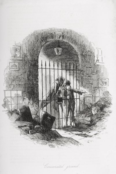 奉献的地面，查尔斯狄更斯（1812-70）的“荒凉之家”插图1853年出版 作者 Hablot骑士布朗