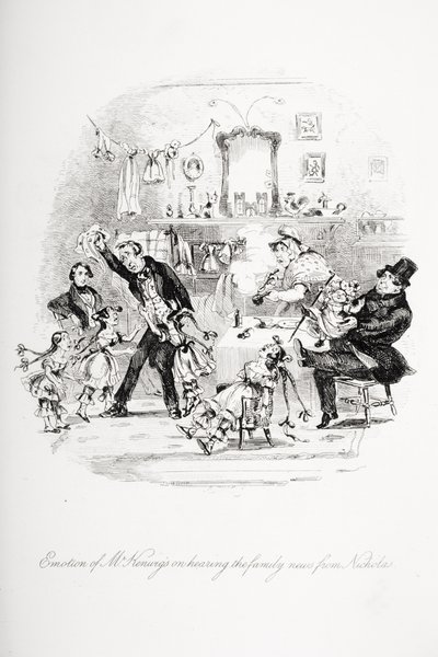 Kenwigs先生在听取尼古拉斯的家庭新闻时的情感，查尔斯狄更斯（1812-70）的“Nicholas Nickleby”插图于1839年出版（另见259138） 作者 Hablot骑士布朗