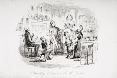 Bucket先生的友好行为，查尔斯狄更斯（1812-70）的“荒凉之家”（1850-70）的插图于1853年出版 作者 Hablot骑士布朗