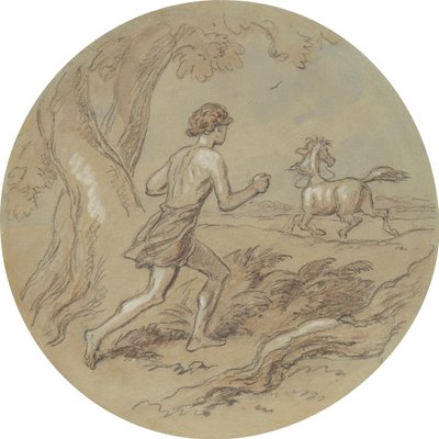 维纳斯与阿多尼斯》系列插图的 18 幅版画设计之一 作者 Hablot骑士布朗