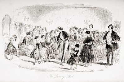 舞蹈学校，查尔斯狄更斯（1812-70）的“荒凉之家”插图于1853年出版 作者 Hablot骑士布朗