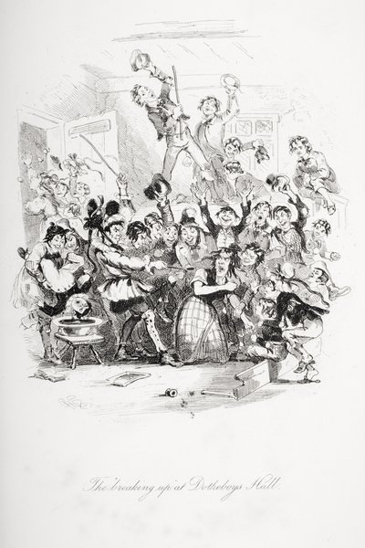 Dotheboys Hall的“分手”，查尔斯·狄更斯（1812-70）的“Nicholas Nickleby”插图1839年出版 作者 Hablot骑士布朗