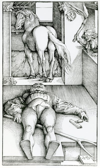沉睡的新郎和女巫 作者 汉斯（后）Baldung Grien